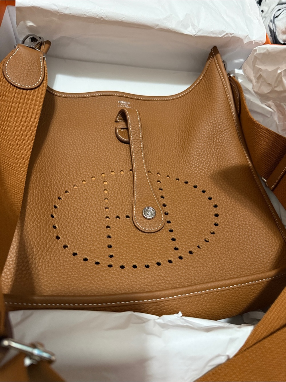 Hermes Brown Evelyne Crossbody Bag